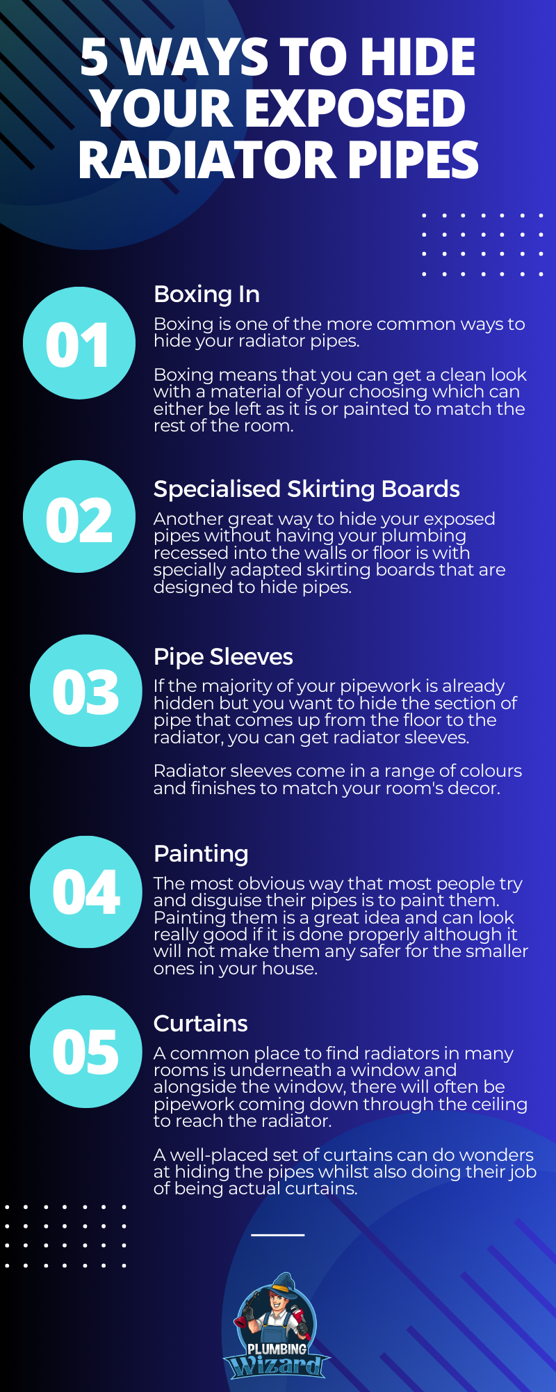 Ways to Hide Your Exposed Radiator Pipes Infographic